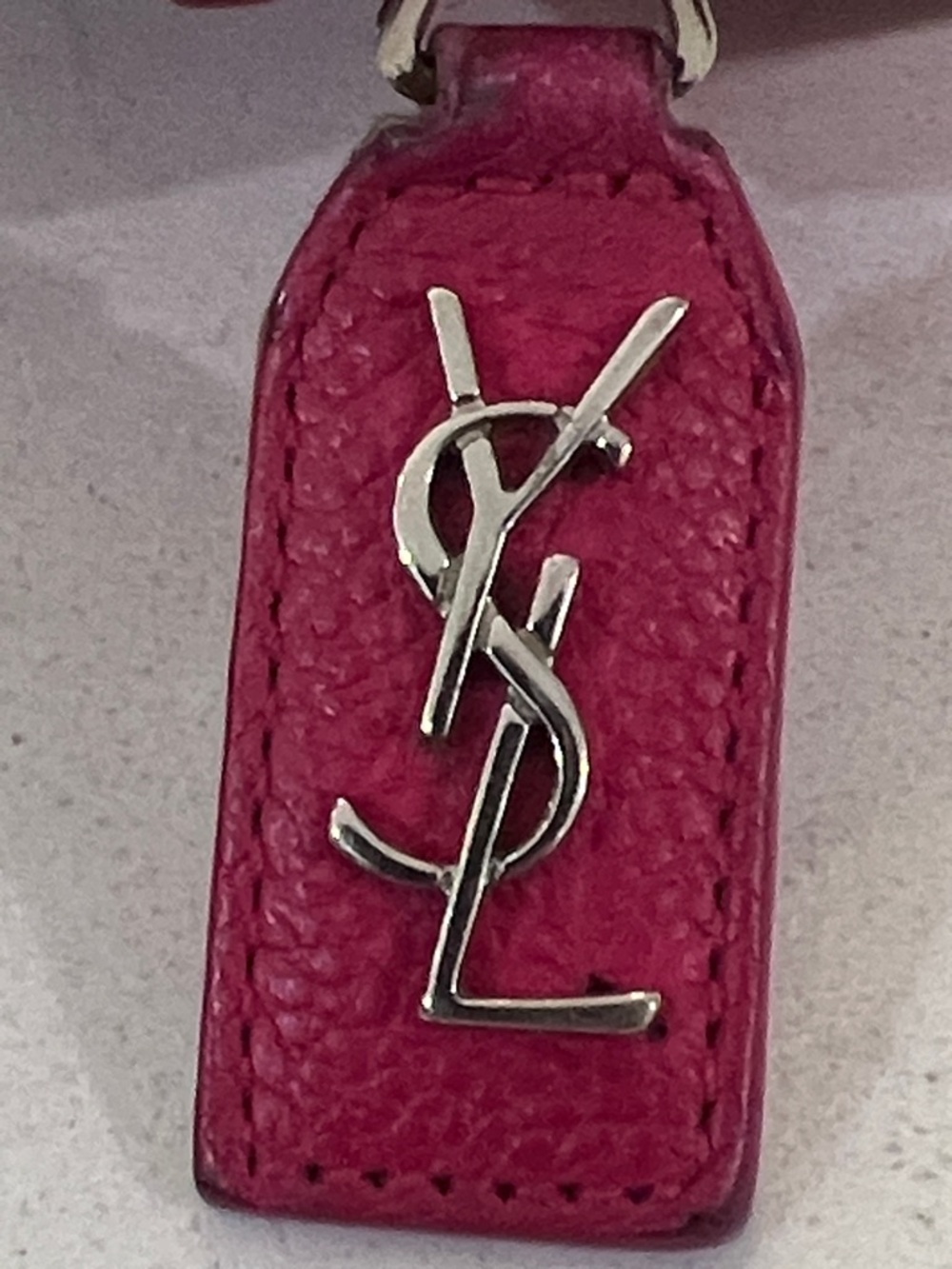 Saint Laurent Fuchsia Zip Wallet with YSL Charm - Picture 14 of 15